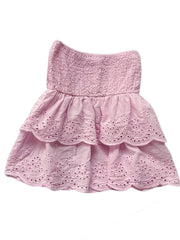 Cyflymder Women s Stylish Off-Shoulder Crop Tops with Ruffle Trim and Smocked Waistband for Casual Summer Outfits