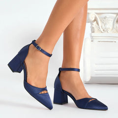 Cyflymder Retro Style Pointed Toe Chunky Heel High Heels Women's Fashion Shoes Low Cut Large Size Single Shoes