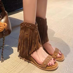 Cyflymder Summer Pointed-toe, lace-up, sexy sandals, long boots, stiletto boots