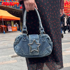 Cyflymder New Fashion Women's Tote Bag Trend Brand Denim Embroidery Crossbody Bag Classic Elegant Shoulder Bag Designer Luxury Handbag