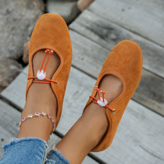Cyflymder New Women Round Design Toe Flat Heel Shallow Female Shoes Spring Summer Concise Women Comfort Flattie