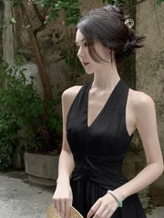 Cyflymder plus Size V-Ne Svel Dr Women Summer 2025 New Sle Slimming Waist High Waist A-Line Long Dr for Vaion