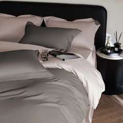 Cyflymder Reversible Sateen Premium Bedding Set Silky Soft Long-Staple Cotton Single Double Super King Duvet Cover Bedsheet Pillowcases
