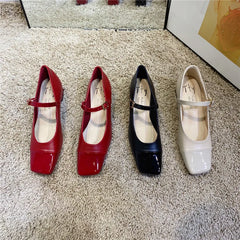 Cyflymder Women Shoes 2025 Spring Pumps Mary Jane Sweet Patent Leather Sandals Ladies Latest Square Heel Lolita Brief Retro African New Bl