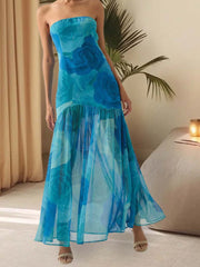 Cyflymder Elegant Black Lace Halter Neck Maxi Dress with Side Slit and Open Back for Evening Party Wedding Prom Clubwear