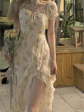 Cyflymder Floral Midi Dress Women French Elegant Lace Fairy Dress Party Beach Style Vintage One Piece Dress Korean Summer Sweet Chic