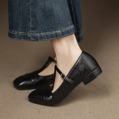 Cyflymder All-Match Square Toe Low Heels Summer Shoes Ladies Casual Female Sneakers Shallow Mouth Dress Flats Women 2025 Big Size Buckle S