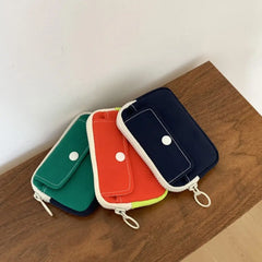 Cyflymder Solid Color Coin Purse New Lightweight Mini Cash Wallet Canvas Storage Headphone Bag Men Women Key Pouch Travel Card Holder