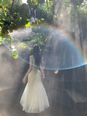 Cyflymder Chinese Style Jacquard Cheongsam Women Spring Halter Dress