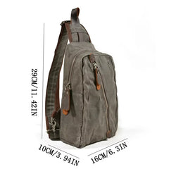 Cyflymder Waxed Canvas Chest Bag European Style Men Sling Bag Vintage Waterproof Small Knapsack For men