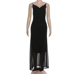 Cyflymder Sequins Butterfly Backless Mesh Camisole Maxi Dress Women Sexy V Neck Spaghetti Straps Bodycon Party Long Robe Vacatioin Outfits