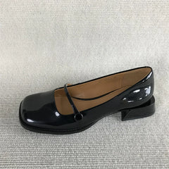 Cyflymder Shallow Mouth Patent Leather Ballet Flats Korean Shoes Low Heels Female Footwear Dress Summer Mary Janes Fashion Low Heels