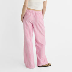 Cyflymder Women Striped Pajama Pants Elastic Waist Straight Wide Leg Trousers Casual Loose Fit Going Out Bottoms with Pockets