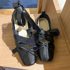 Cyflymder New Women's Mary Jane Shoes Sweet Style Ballet Casual Shoes for Woman Fashion Square Head Flat Shoe Designer Shoes Zapatos Mujer