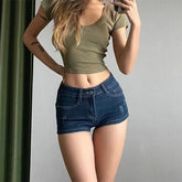 Cyflymder Women's Scratch Design Spicy Girl Y2K Denim Shorts Summer New Hot Girl Street Female Bottoms Casual Hip Wrap Sexy Mini-Shorts