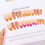 Cyflymder 24pcs/box Fake Nail Long Ballet Reusable Acrylic Press On Nails Artificial Nails Full Cover False Nail Tips with Jelly Stickers