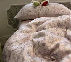 Cyflymder Romantic french pastoral flower bedding set 1.5 1.8 2.0 double,full queen king floral home textile sheet pillow case quilt cover
