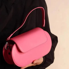 Cyflymder Korean Style Vintage Rose Red Handbag Women Versatile Casual Simple Crossbody Bag Ladies Fashion Leather Baguette Shoulder Bag