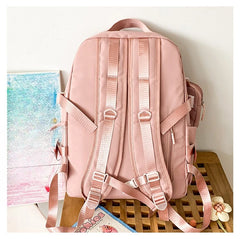 Cyflymder Transparent Vintage Pockets Students Backpacks Y2k Aesthetic Women Casual All Match Schoolbags Korean Trendy Streetwear Ita Bags