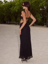 Cyflymder Hollow Out Slip Long Dress Women Sexy Spaghetti strap Sleeveless Backless Hip Package Evening Dresses Chic Ladies Robes