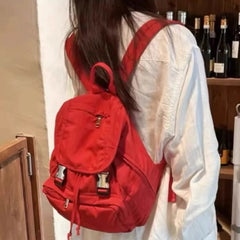 Cyflymder Korean Casual Preppy Backpacks Sweet Y2k Aesthetic Women Schoolbags All Match Ins Simple Fashion Backpack for College Students