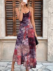 Cyflymder Women's New Maxi Dresses Summer Streetwear Fashion O-Neck Casual Slim Dress Sexy Red Print Elegant Female Sling Dresses Clothing