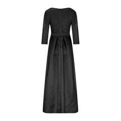Cyflymder Elegant Lace Sequins Women Evening Dress Patchwork Solid V-Neck Sexy High Split Prom Wedding Maxi Dress Party Club Long Dresses