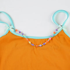 Cyflymder Basic Sexy Slim Camis Tops Casual Bow Beads Slash Neck Sleeveless Tank Tops Women 2025 Summer Fashion Streetwear Ladies