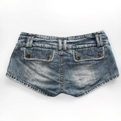 Cyflymder Y2K New Low Rise Mini Denim Shorts Womens Clothing Harajuku Cute Retro Blue Shorts Gothic Hot Girl Sexy Slim Fit Short Shorts