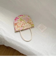 Cyflymder 2025 New Women's Flower Embroidered Sequin Handbag Casual Versatile Fresh Large Capacity Crossbody Bags