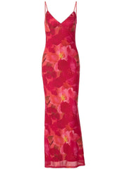 Cyflymder Sexy Deep V Neck Sleeveless Bodycon Maxi Dress 2026 New Summer Women's Sheer Mesh Printed Slim Holiday Beach Long Dress