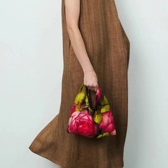 Cyflymder Y2k Aesthetic Harajuku Women Mini Top-Handle Bags Fashion Fairy Flower Print Purses and Handbags Luxury Design Elegant Clutches