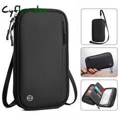 Acoki Travel Wallet Family Passport Holder Documents Organizer Durable Case With Rfid Blocker For