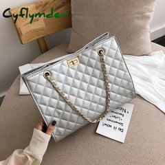 Big Tote Bags For Women Chain Crossbody Bag Diamond Lattice Shoulder Female Large Leather Plaid