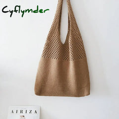 Casual Hollow Woven Women Shoulder Bags Designer Knitting Handbags Large Capacity Tote Summer Beach