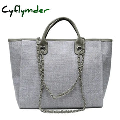 Casual Large Capacity Tote Designer Chains Women Handbags Luxury Canvas Lady Shoulder Mesenger Bags