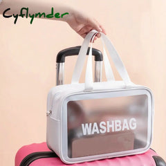 Cflymder Waterproof Washbag Transparent Cosmetic Case Large Capacity Portable Travel Makeup