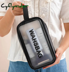 Cflymder Waterproof Washbag Transparent Cosmetic Case Large Capacity Portable Travel Makeup