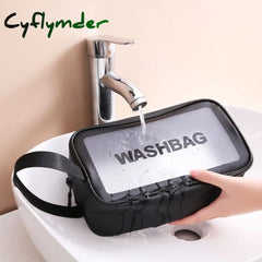 Cflymder Waterproof Washbag Transparent Cosmetic Case Large Capacity Portable Travel Makeup