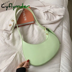 Crescent Small Tote Handbags Women’s Luxury Brand Leather Shoulder Bags Female Clutch Ladies