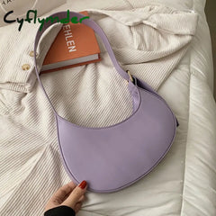 Crescent Small Tote Handbags Women’s Luxury Brand Leather Shoulder Bags Female Clutch Ladies