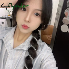 Cyflymder 1/3Pcs Rhinestone Telephone Line Hair Loop Women Crystal Ponytail High Elastic Hairbands Girls Resin Hair