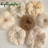 Cyflymder 1/7 Pcs/Set Women Hair Scrunchies Velvet Solid Color Band For Girls Ponytail Holder