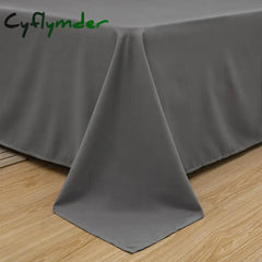 Cyflymder 1 pc Bed Flat Sheet for Double Bed Plain Solid Color Top Sheets Single/Queen/King Flat Bedsheets Soft Home