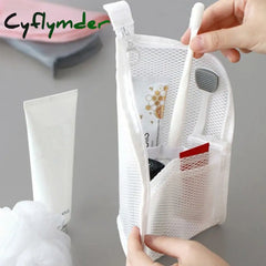 Cyflymder 1 Pc Folding Zipper Travel Makeup Brush Bag Portable Mesh Cosmetic Toothbrush Washing