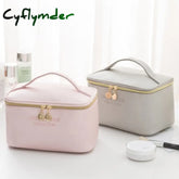 Cyflymder 1 Pc Large Women Cosmetic Bag Pu Leather Waterproof Zipper Make Up Travel Washing Makeup