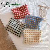 Cyflymder 1 Pc Women Soft Lambswool Cosmetic Bag Large Fur Plaid Makeup Travel Beauty Case Storage