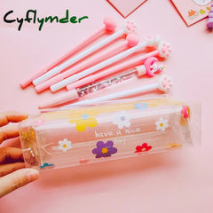 Cyflymder 1 Pcs Kawaii Pencil Case Flower School Box Pencilcase Bag Supplies Stationery