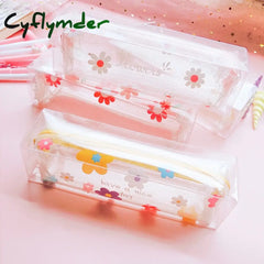 Cyflymder 1 Pcs Kawaii Pencil Case Flower School Box Pencilcase Bag Supplies Stationery