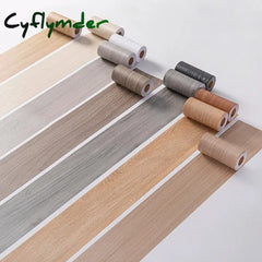Cyflymder 1 Roll Thickened Imitation Wood Grain Skirting Wall Stickers Self-adhesive Living Room Bedroom Wall Corner